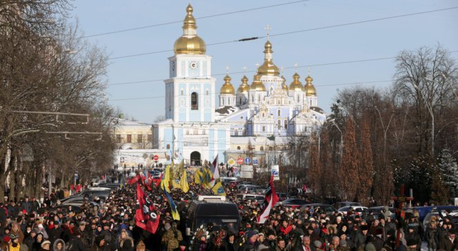 Kijów: uroczystości żałobne po śmierci Białorusina zabitego na Majdanie