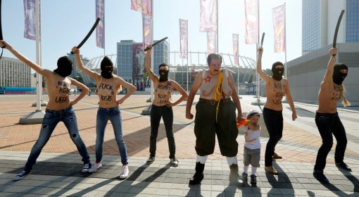 FEMEN protestuje przeciw wizycie Łukaszenki